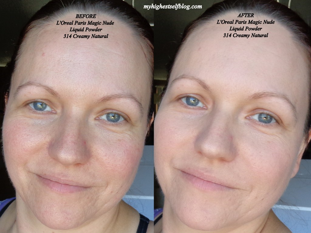 L'oreal Magic BB Cream Before and After via @MyHighestSelfBlog.com - Click  thru for swatches and full review!