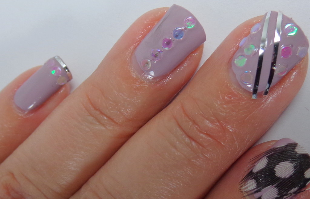 Sequin Feather Nail Art