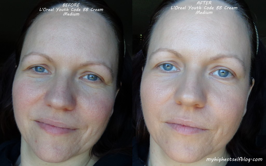 loreal youth code bb cream before and after