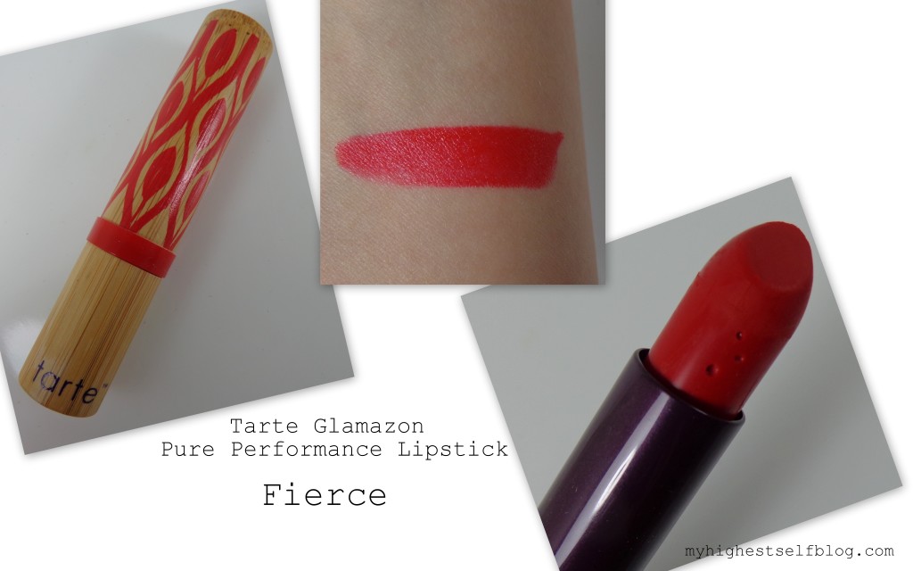 tarte glamazon lipstick Fierce swatch