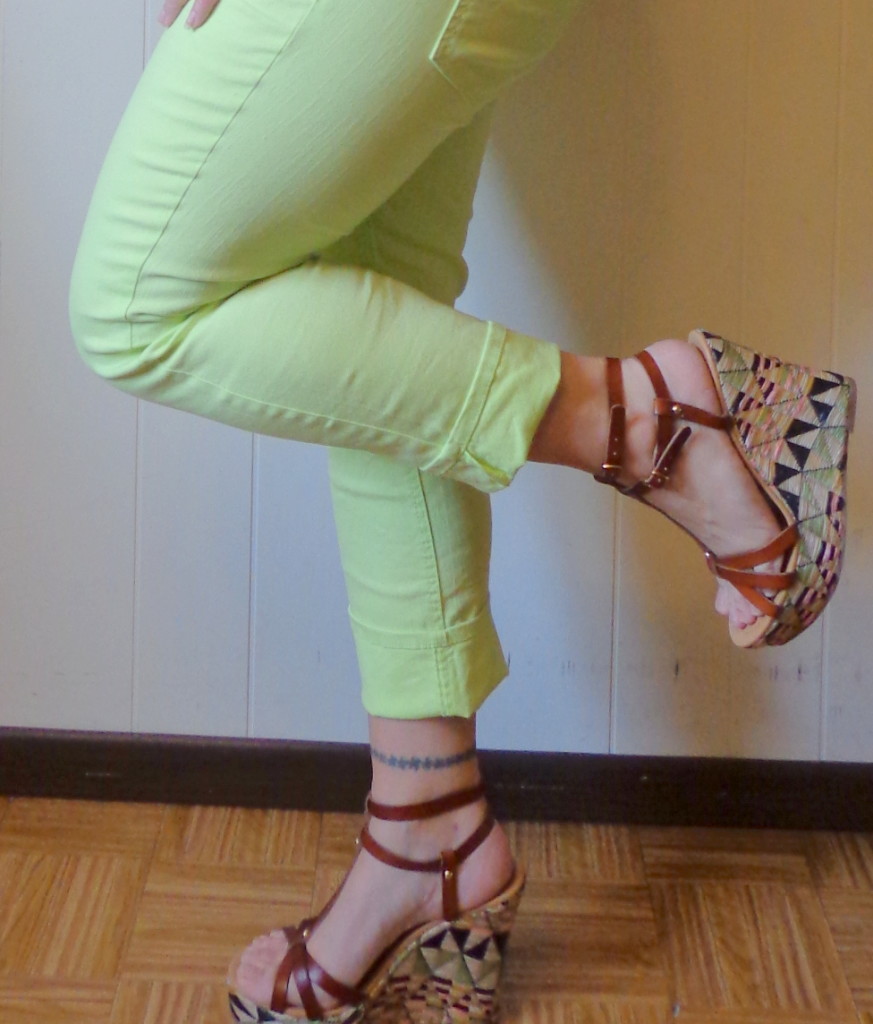 wedges with neon