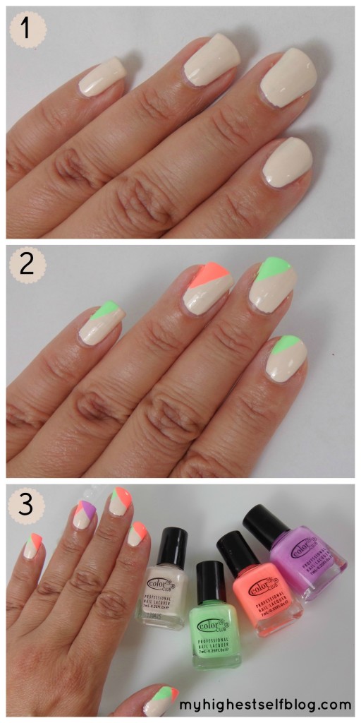 neon pastel nail polish tutorial