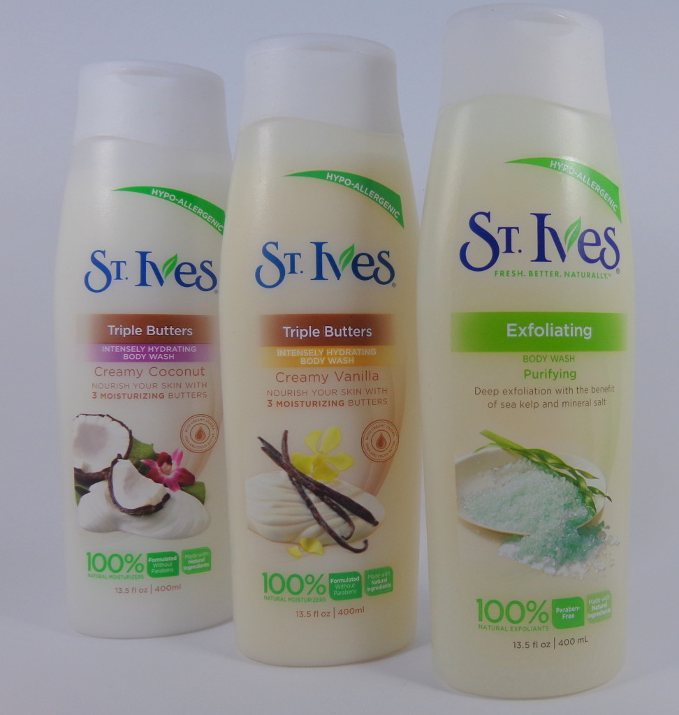 St. Ives Body Wash – Purifying, Creamy Coconut, and Creamy Vanilla