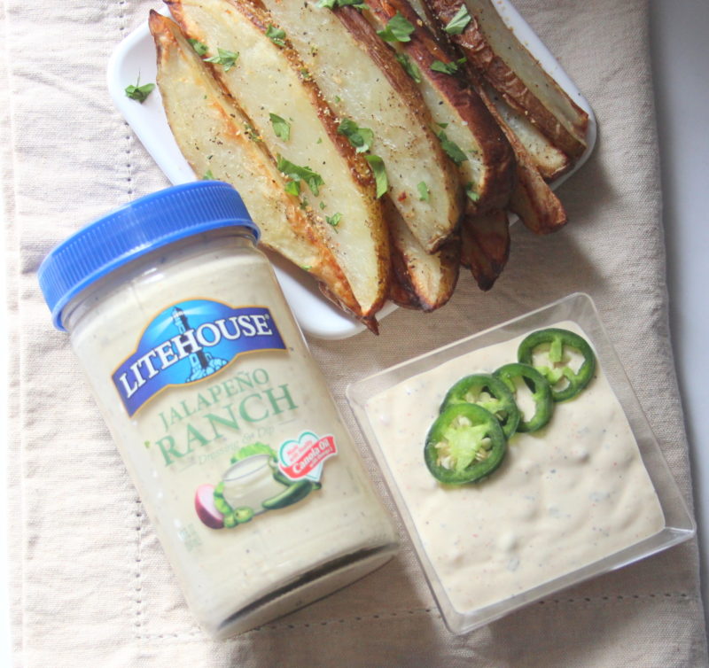 Jalapeno Ranch Potato Wedges with Litehouse Dressing